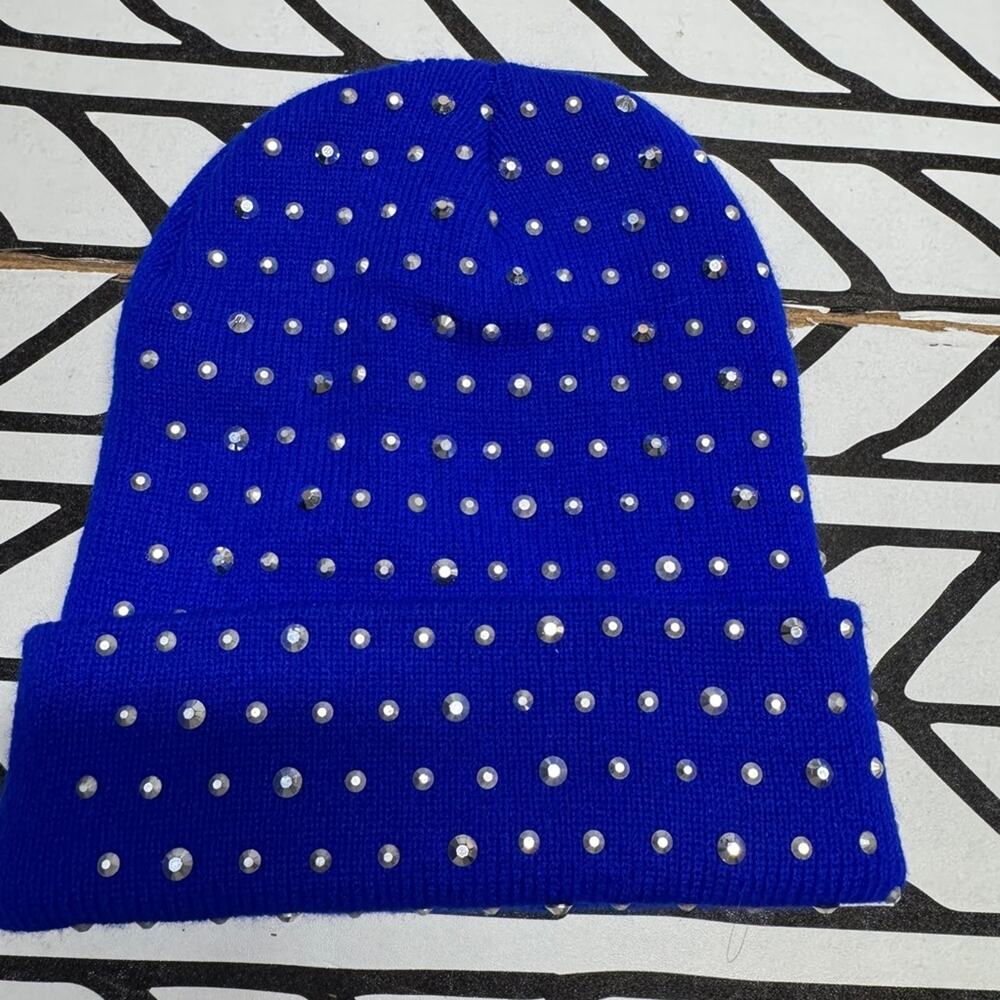 Blue Beanie with Rhinestones